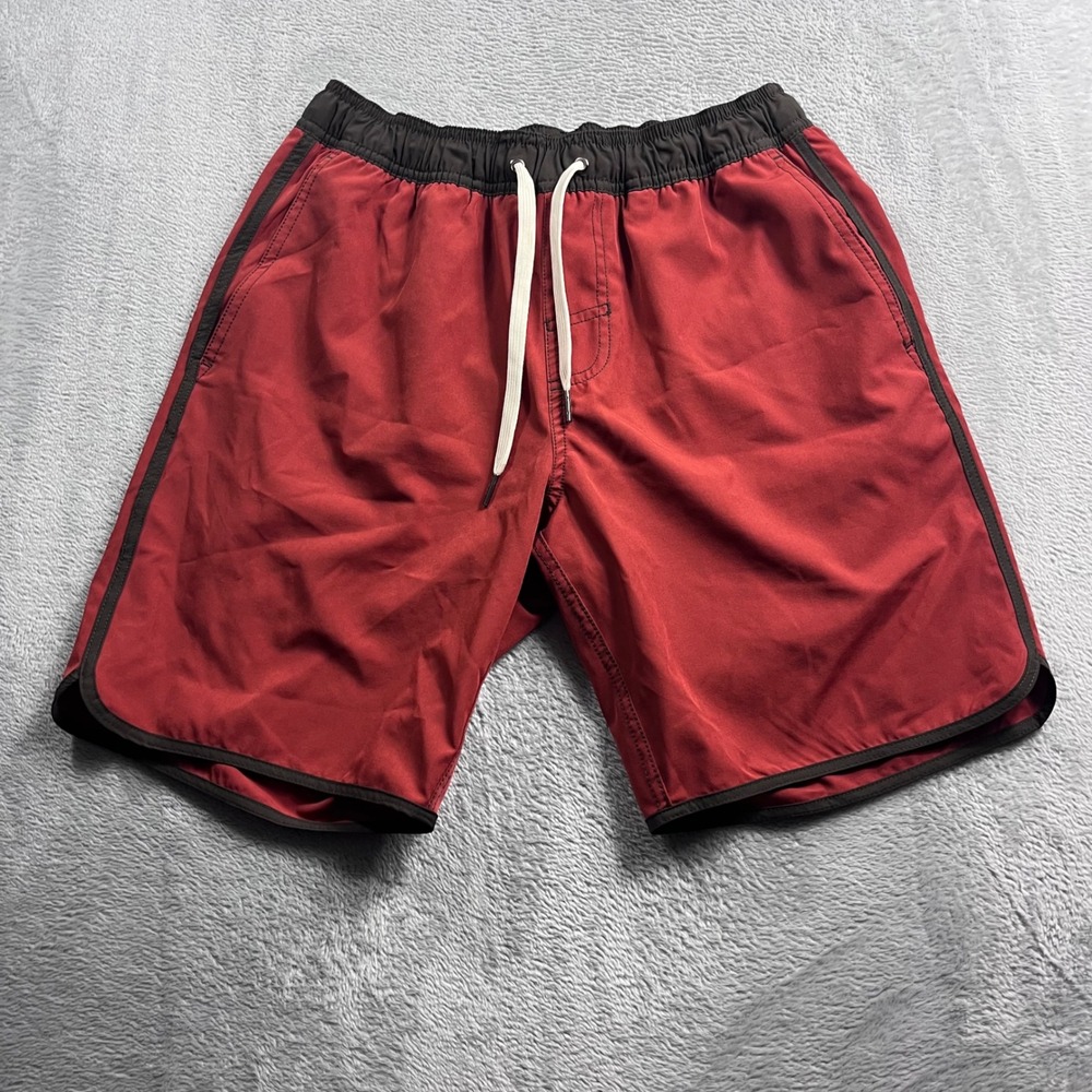 Fair Harbor‎ Mens Red Recycled Stretch Board Shorts BreezeKnit Liner Size S
